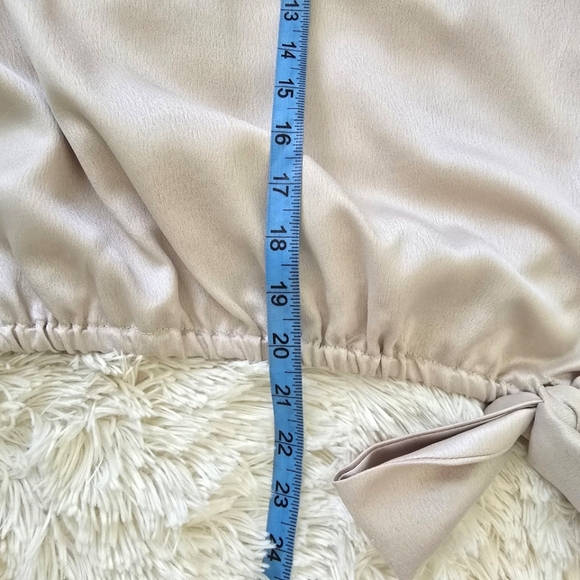 MSK Taupe Shimmer Off the Shoulder Puff Sleeve Top size L - Picture 13 of 14